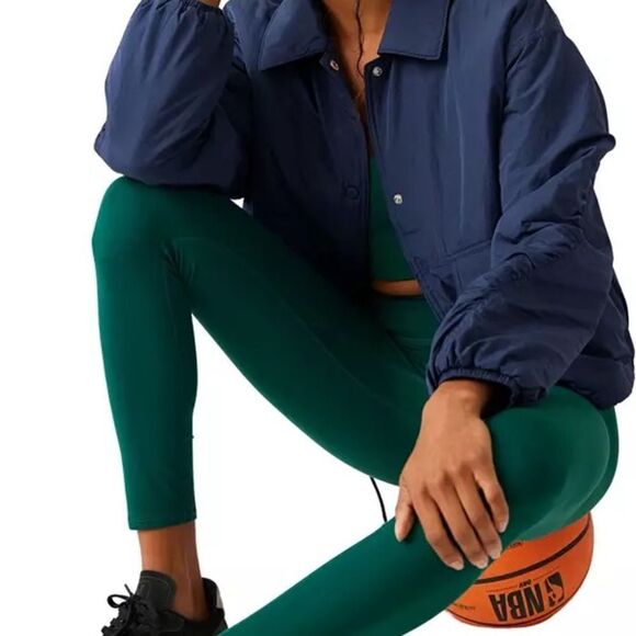 Free People Movement Off The Bleachers Coaches Jacket in Midnight Navy, XS $148 - Picture 8 of 10